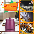 Smokeless Ashtrays For Cigarettes Indoor, Ash Tray Sets for Cigarettes Outdoor Ashtrays for Patio (Purple, Large)