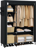 Portable Closet, 48 Inch Large Capacity Wardrobe Closet, Clothes Storage Organizer with Shelves and Hanging Rod, Easy to Assembly, Black PCT221B01