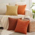 Fancy Homi 4 Packs Decorative Throw Pillow Covers for Living Room Couch Bed, Modern Farmhouse Boho Home Décor Accent Cushion Case, 12" x 12", Burnt Orange Series