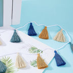 WILLBOND 4 Pieces Valentine's Day Tassel Garland for Classroom Wall Decor Boho Pastel Garland Cotton Tassel Banners for Party School(6.2 Inch,Fresh Colors)