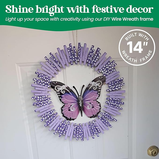 10-Pack 16 Inch Wire Wreath Frame – Round Metal Wreath Form with Ring Design for DIY Crafts, Floral Projects, and Home Decor – Dark Green Wire Frame for Christmas Holiday & Weddings