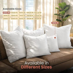 Utopia Bedding 12x12 Pillow Inserts, Set of 2, White – Indoor Decorative Throw Pillows for Bed, Sofa & Couch – Soft, Supportive & Fluffy Cushion Inserts