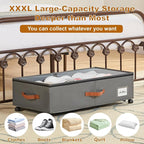 Under Bed Storage Containers with Wheels 9.5 inches Higher Under Bed Storage XXXL Underbed Shoes Blankets Clothes Storage Organizer 2 Pack Under the Bed Storage for College Dorms Bedroom Nursery Rooms