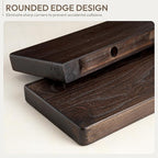 Marsmiles 36 inch Floating Shelves for Wall Solid Elm Wood Shelves|Rustic Wall Mounted Shelves with Heavy-Duty Invisible Bracket for Bathroom Living Room Kitchen|Rounded Edge Design|Walnut, 2 Pack