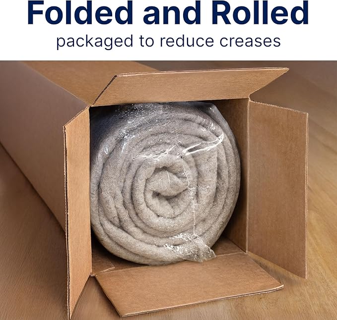 RUGPADUSA - Eco-Plush - 7'6" x 9'6" - 3/8" Thick - 100% Felt - Extra Cushioned Rug Pad - Available in 3 Thicknesses, Many Custom Sizes