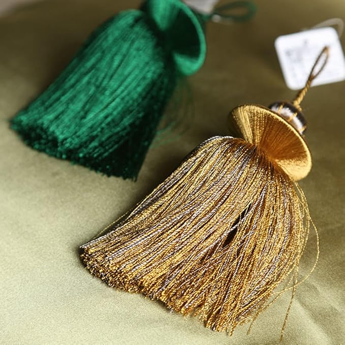 2 Pcs Decorative Tassels for Home Decor, Elegant Lamp Tassels & Door Tassels, Soft Silk-Look Hanging Tassel Accent for Table Lamps, Cabinets & Interior Styling, 4.3 Inch Tassel Ornament (Red)