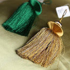 2 Pcs Decorative Tassels for Home Decor, Elegant Lamp Tassels & Door Tassels, Soft Silk-Look Hanging Tassel Accent for Table Lamps, Cabinets & Interior Styling, 4.3 Inch Tassel Ornament (Blue)