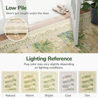 Lessymo Floral 8x10 Area Rugs for Living Room, Soft Non Slip Washable Rugs for Dining Room Bedroom, Low Pile Green Rug, Cottagecore Impressionist-Style Decor Carpet, Beige Sage