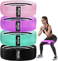 Fabric Resistance Bands for Women & Men – 4 Durable Exercise Bands for Working Out, Non-Slip & Non-Pinching Workout Bands – Multiple Resistance Levels Booty Bands for Legs Butt Glutes Hips Abs & More.