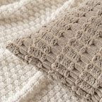 MIULEE Pack of 2 Corduroy Decorative Euro Sham Throw Pillow Covers 22x22 Inch Soft Boho Striped Pillow Covers Modern Farmhouse Home Decor for Sofa Living Room Couch Bed Light Brown
