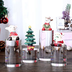 Hipiwe 4-Pack Acrylic Display Risers Figures Display Stand Holder Clear Cylinder Tabletop Jewelry Perfume Showcase Organizer for Geodes Rock Small Collectibles Display Blocks