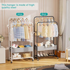 SINGAYE Clothes Garment Coat Rack Drying Clothing Racks Metal Freestanding for Hanging Clothes Portable Closet for Laundry Bedroom White