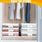Kikerike Plastic Storage Bags with Easy-Glide Zipper, Pack of 8, Durable Clear Vinyl Zippered Storage Bags for Clothes Sweaters Comforters Blankets Sheets Bedding (23.6 x 16.9 x 13.8 Inch)
