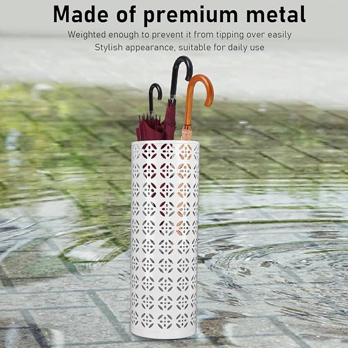 Umbrella Holder for Entryway, Umbrella Holder Metal Umbrella Stand Indoor with Hollow Design for Home Entryway (Large)