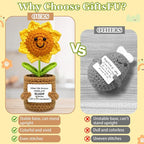 Crochet Sunflower Teacher Gifts for Women Men, Emotional Support Teacher Appreciation Gift for Best Friend Sister and Coworker, Cool Birthday Gift for Teens Girls Boys, Encouragement Gifts for Women