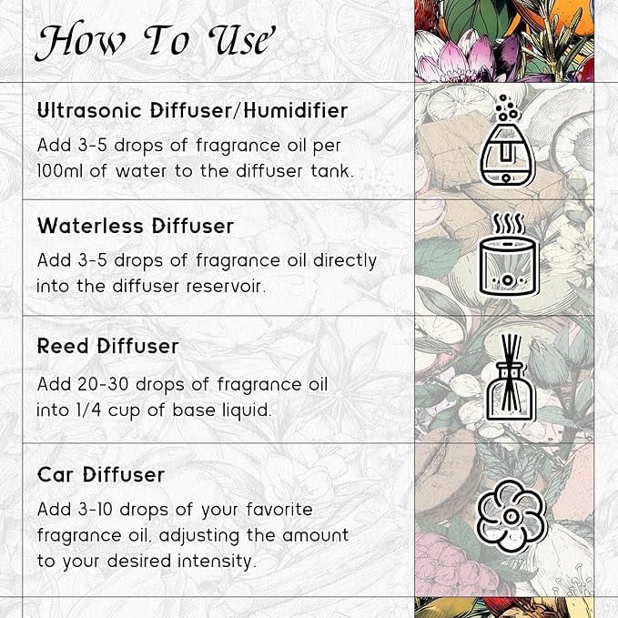 HIQILI Wild Bluebell Diffuser Oil for Scent Diffusers, Inspired by Jo M.lone's, Work & Relax, Ideal for Office, Bathroom, Travel - 0.34 Fl Oz