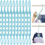 Wonder Hanger Max 10-Pack Space Saving Hangers, Reinforced Hooks Swivels 360°, Cascading Hanger, Teens, College Dorms, Kids & Closet Organizer, Assembled – Pastel Blue