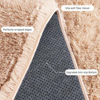 Small Area Rug, 2x3 Rug for Bedroom Shaggy Throw Rugs for Dorm Rug, Soft Shag Carpet for Kids Room, Plush Comfy Fluffy Bedside Rug for Home Decor Aesthetic, Camel