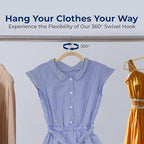 SereneLife 10 Pack Velvet Hangers - Non-Slip with 360° Swivel Hook - Ultra-Thin, Lightweight Velvet Hangers for Shirts, Sweaters, Hoodies, Kids Clothes & Dresses - Space-Saving