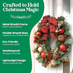 5-Pack 14 Inch Wire Wreath Frame – Round Metal Wreath Form with Ring Design for DIY Crafts, Floral Projects, and Home Decor – Dark Green Wire Frame for Christmas Holiday & Weddings