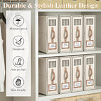 8 Pack Foldable Bed Sheets Set Organizers and Storage(King & Queen Size),Linen Fabric Closet Organizers with Window,Folding Bedding Storage Box for Bedsheets and Pillow Cube Organizer-Beige