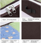 Budding Joy 6 Pack 90L Under bed Storage Containers Organizer Large Capacity Underbed Clothes Storage Bins Organization and Storage Bedroom Foldable Storage Bags with Clear Window Brown