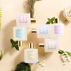 COCORRÍNA Reed Diffuser - Jasmine & Mint 6.7 Fl.oz Reed Diffuser Set with Sticks & Preserved Baby's Breath, Reed Diffuser for Home Bathroom Shelf Decor
