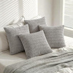 Fancy Homi 4 Packs Decorative Throw Pillow Covers for Living Room Couch Bed, Modern Farmhouse Boho Home Décor Accent Cushion Case, 26" x 26", Gray