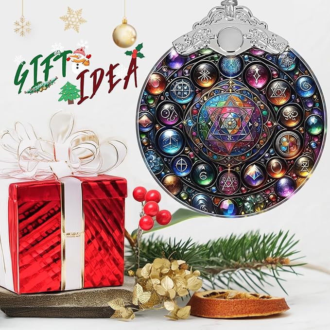 Alchemy Stained Glass Ornament - Christmas Ornament - Christmas Decorations for Tree - Holiday Present Ideas - Gift Exchange