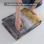 Ciicool Modern Abstract Yellow Grey Rug for Living Room, 8'x10' Machine Washable Area Rug Non-Slip Rug, Low-Pile Contemporary Indoor Dining Floor Carpet for Bedroom Office Under Table Home Decor