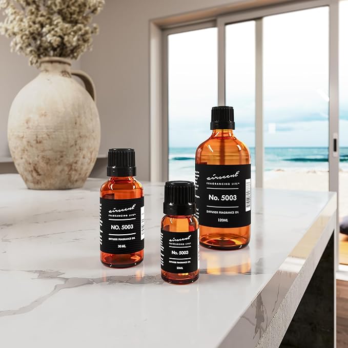 AirScent Coco-Inspired Diffuser Oil - No. 5003 Perfume Dupe - Premium Fragrance Oil Blend for Ultrasonic and Waterless Diffusers and Crafting - 10 ml, 0.34 fl oz Glass Bottle with Dropper