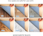 KOECKRITZ RugLock 12' Round Rug Pad – Non-Slip Felt & Rubber Dual Surface Rug Gripper, 0.345" Thick Cushion, Strong Grip Floor Protection, Safe for All Floors