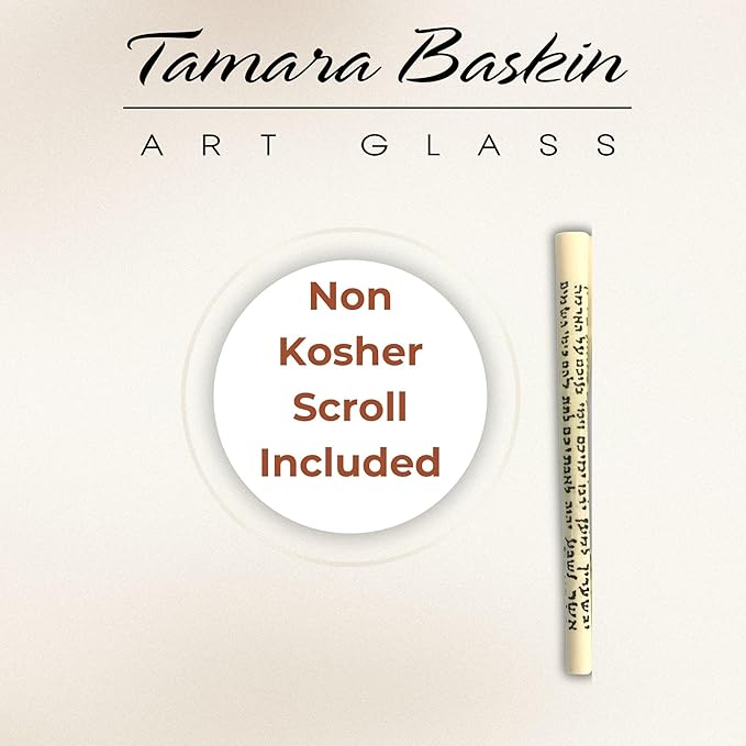 Sparkling Art Glass Mezuzah - Easy Mount Indoor or Outdoor - Weatherproof Metal Case - Gift Box and Non-Kosher Scroll Included - Hand Made in USA - Guaranteed for Life! (Opal Ivory)