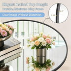 Prywot Full Length Mirror, Oversized 86"x46" Arched-Top Floor Mirrors, Modern Full Body Mirrors with Stand, Wall Mirror with Aluminum Alloy Frame for Bedroom,Living Room, Black