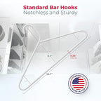 Neaties Plastic Hangers 50 Pack (60 Count) – Made in The USA – 6lb Capacity Standard Clothes Hangers with Strap Hooks for Dresses, Lingerie, Shirts, Pants, and Jackets – White