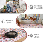Moynesa Floral 8x10 Area Rugs for Living Room, Washable Large Pink Bedroom Rug 8x10, Non Slip Ultra Thin Boho Flower Indoor Floor Carpet for Girls Room Nursery Playroom, Pink