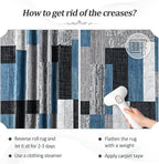 FlyDOIT Modern Geometric Patchwork Area Rug, 2x6 Blue Runner Rugs for Living Room, Rockwood Collection Indoor Rugs for Bedroom, Throw Carpet Floor Decor for Entryway Dining Room Office Nursery