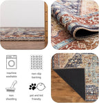 Keen Home Design 2x10 Rug - Machine Washable Runner with Non-Slip Backing, Ideal for Hallway, Entryway, Kitchen, Laundry Room - Vintage, Easy Clean, Durable, Low Pile Rug - (2'6" x 10')