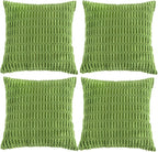 Fancy Homi 4 Packs Decorative Throw Pillow Covers for Living Room Couch Bed, Modern Farmhouse Boho Home Décor Accent Cushion Case, 24" x 24", Lime Green
