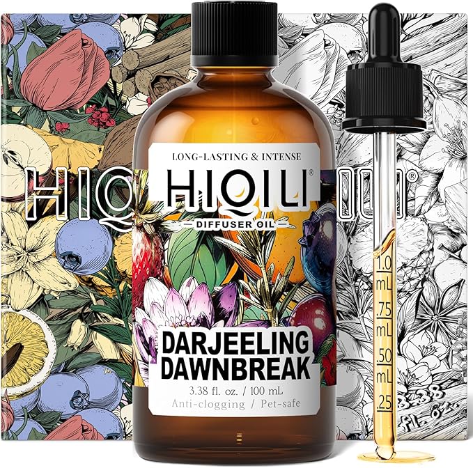 HIQILI Darjeeling Dawnbreak Diffuser Oil for Humidifier, New Car & Home, Long-Lasting Hotel Scent - Pour Homme - 3.38 Fl Oz