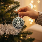 Jabihome Christmas Ornaments 2025, Exchange for Women, Men, Collectible Dated Year Ornaments for Tree, Unique Acrylic Suncatcher, Printed Stained Glass Effect Decor (Swirl Pine)