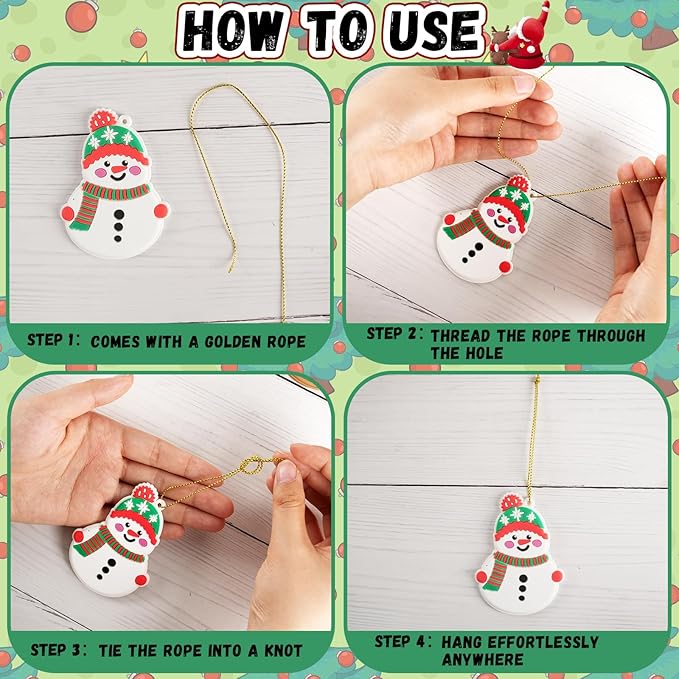 kockuu Christmas Ornaments for Tree Decorations, 12pcs Soft PVC Hanging Ornaments Snowflake Gingerbread House Snowman for Christmas Tree Gift Box, Winter Holiday Party, Home, Office Decor