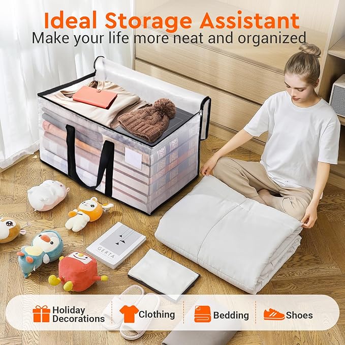 BlissTotes Moving Bags, 93L 6-Pack Storage Bags, Moving Box Heavy Duty Extra Large, Moving Totes with Zipper, Reinforced Handles Boxes for Packaging Moving, Decorative Wreath Storage