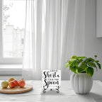 Kitchen Counter Decor, Kitchen Decor and Accessories, Life Is Short Sign, Fun Farmhouse Wooden Plaque with Iron Stand for Dinning Room Shelf Display-A08