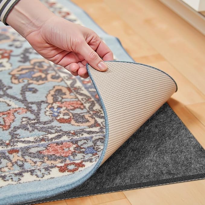 Waterproof Rug Pad, Thick 2x8 ft Under Area Rug Carpet Pad, Non Slip Rug Pads for All Floors and Hardwood Floors Finishes, Keep Carpets in Place Soft and Prevent Rug from Wrinkling or Buckling
