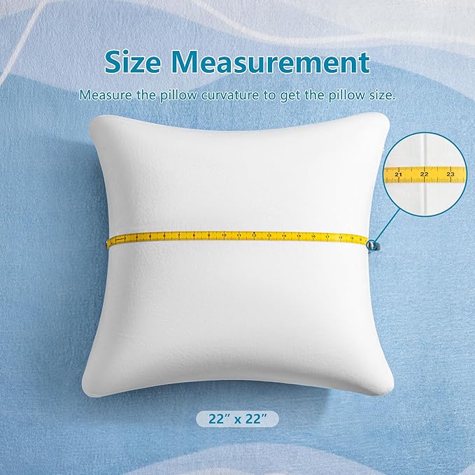 AM AEROMAX 22 ×22 Pillow Insert (Pack of 2) Memory Foam Throw Pillow Insert Sham Square for Decorative Cushion Bed Couch Sofa Without Deform After Longtime Use