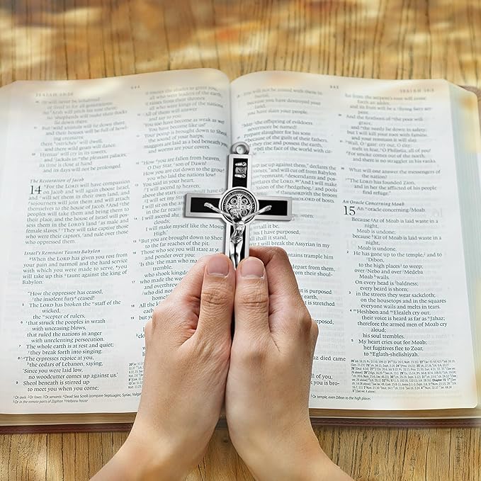 XIPENGKEJI Black Metal Enamel Crucifix,Christian Cross For Wall,Christ Inspirational Home Decor,Jesus Cross For Wall,Jesus Art Decor,Christian Gifts-5Inch X 2.9Inch