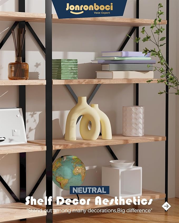 Hug Donut Decorative Vase Set - Beige Vase, Modern Nordic Boho Style Vases Home Decor, Matte Ceramic Decorations for Living Room Shelf, Bookshelf Mantle Entryway Table or Console Décor (Beige)