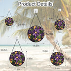 Stained Glass Window Hanging, Purple Green Flowers Sun Catcher for Door Home Decor Plants Suncatcher Christmas Mother's Day Birthday Gifts for Women Men Mom and Nana 6.3 in