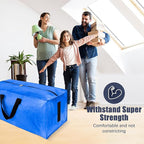 4 Pack Large Strong Moving Bags with Zippers & Carrying Handles - Water-Resistant - Heavy Duty Storage Tote for Space Saving, Fold Flat, Alternative to Moving Box (Multicolored)